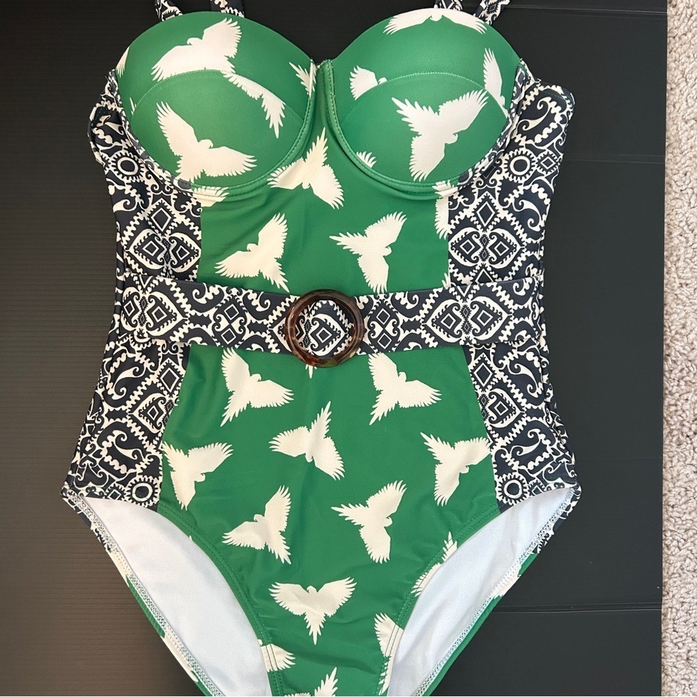 Retro Belted One Piece Swimsuit, Women's‎ Size Small